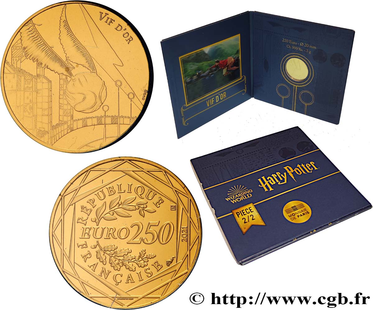FRANCE 250 Euro Harry Potter (or) 2021 Brilliant Uncirculated