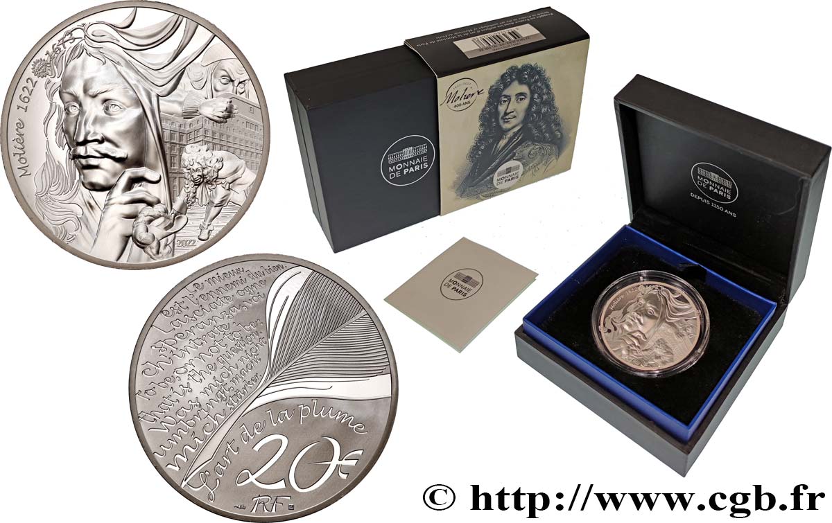 FRANCE BELLE EPREUVE 20 Euro MOLIERE 2022 BE