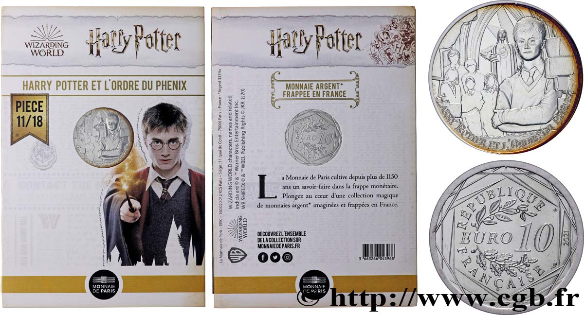 FRANKREICH 10 Euro HARRY POTTER ET L’ORDRE DU PHÉNIX 2021