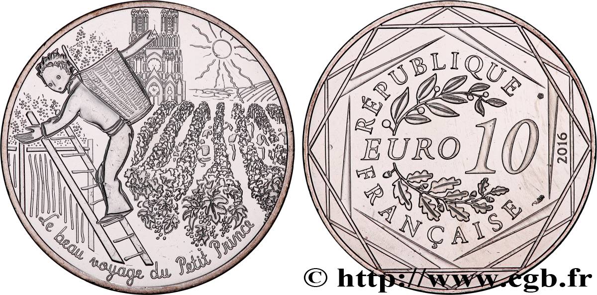 FRANCIA 10 Euro LE PETIT PRINCE FAIT LES VENDANGES 2016 SC