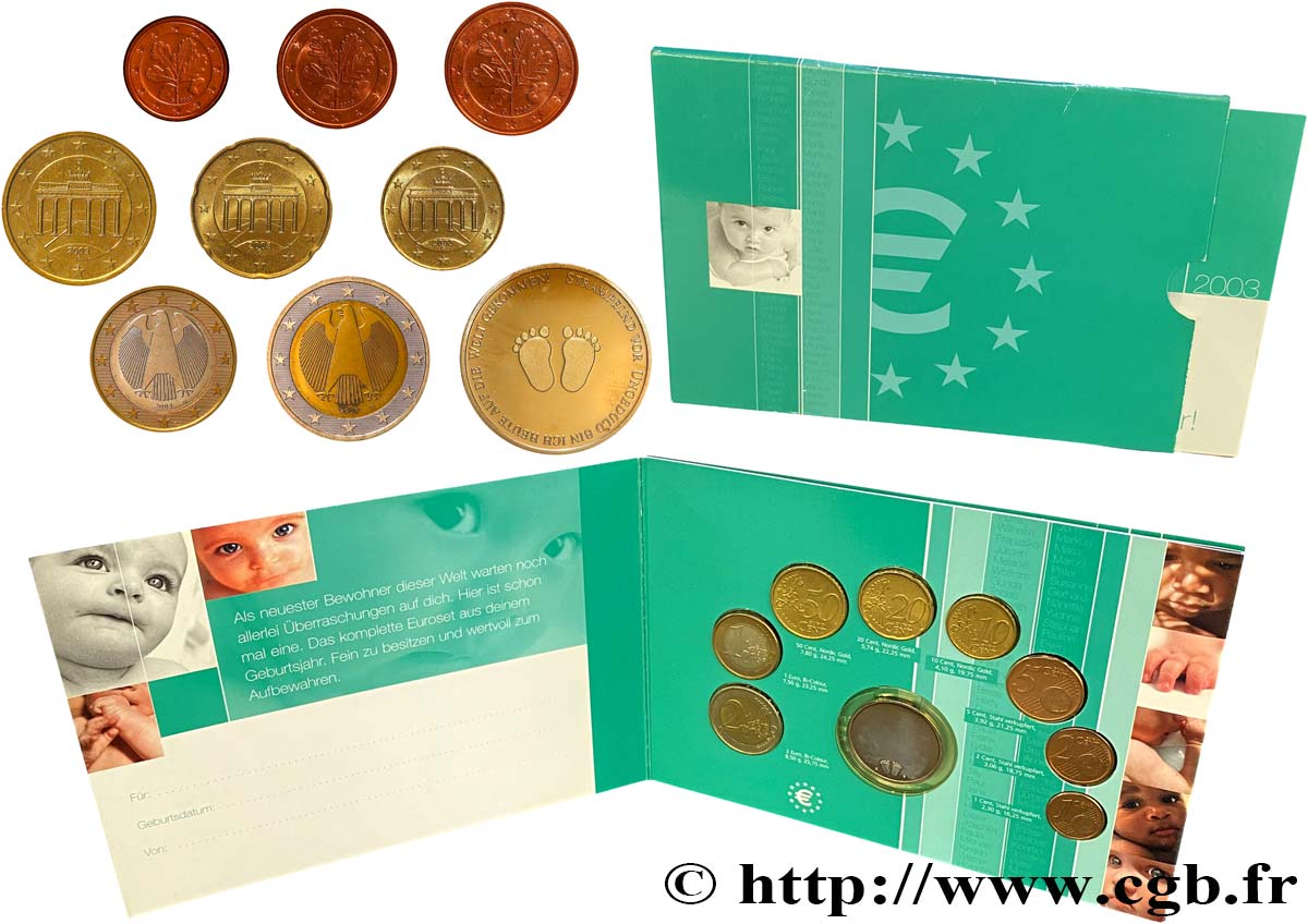 ALLEMAGNE SÉRIE Euro BRILLANT UNIVERSEL - NAISSANCE 2003 BU