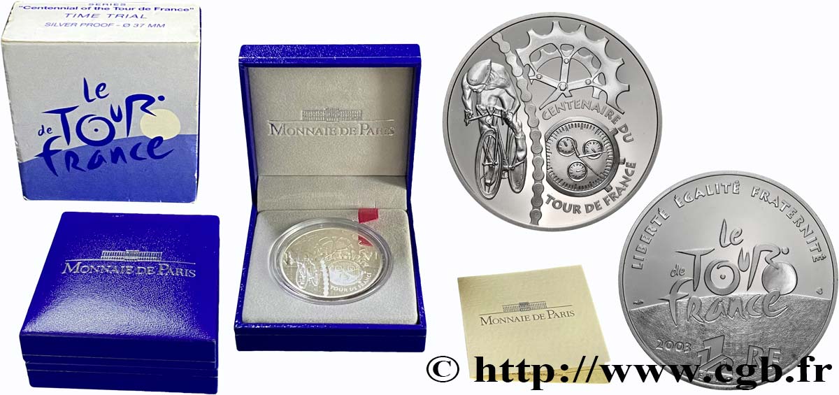 FRANCE Belle Épreuve 1 Euro 1/2 100 ANS DU TOUR DE FRANCE - COURSE CONTRE LA MONTRE 2003 BE