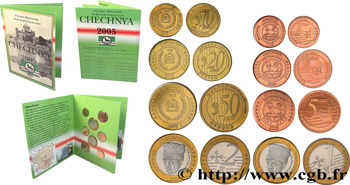 RUSSIE Série 8 médailles, Essai Euros fantaisies 2005 SPL