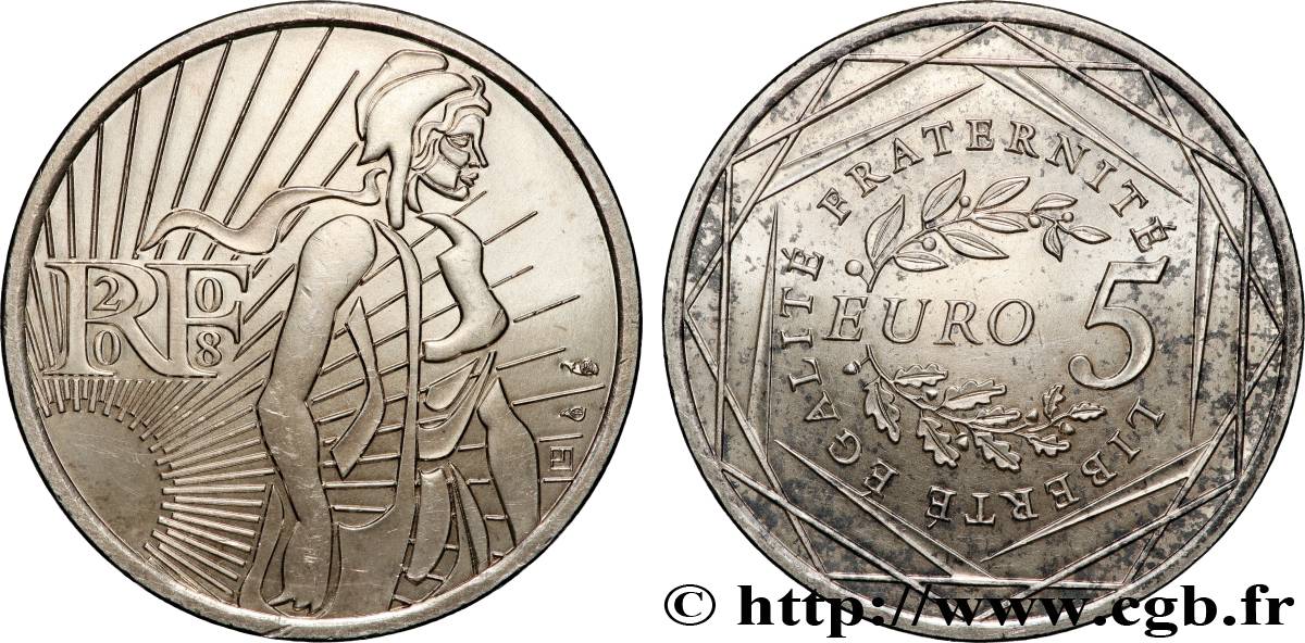 FRANKREICH 5 Euro LA SEMEUSE 2008