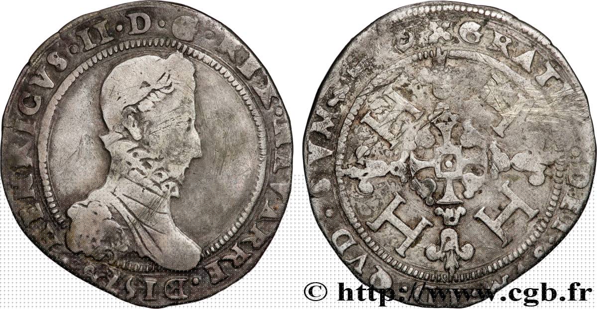 NAVARRE - ROYAUME DE NAVARRE - HENRI III Demi-franc B/TB
