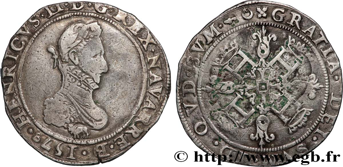 NAVARRE-BEARN - HENRY III Franc XF