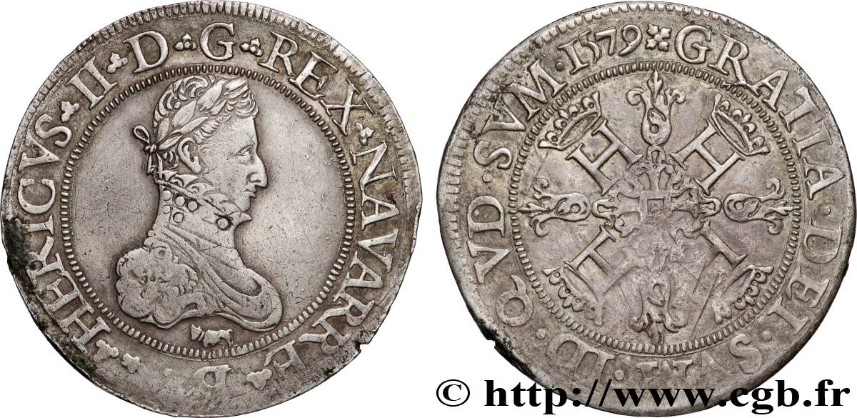 NAVARRE-BEARN - HENRY III Franc AU/XF