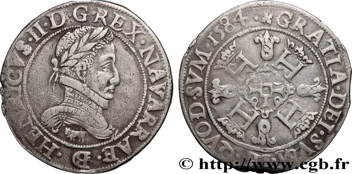 NAVARRE-BEARN - HENRY III Franc XF