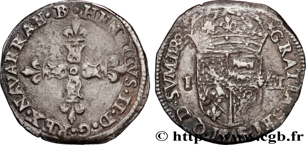 NAVARRE-BEARN - HENRY III Huitième d’écu SS/fSS