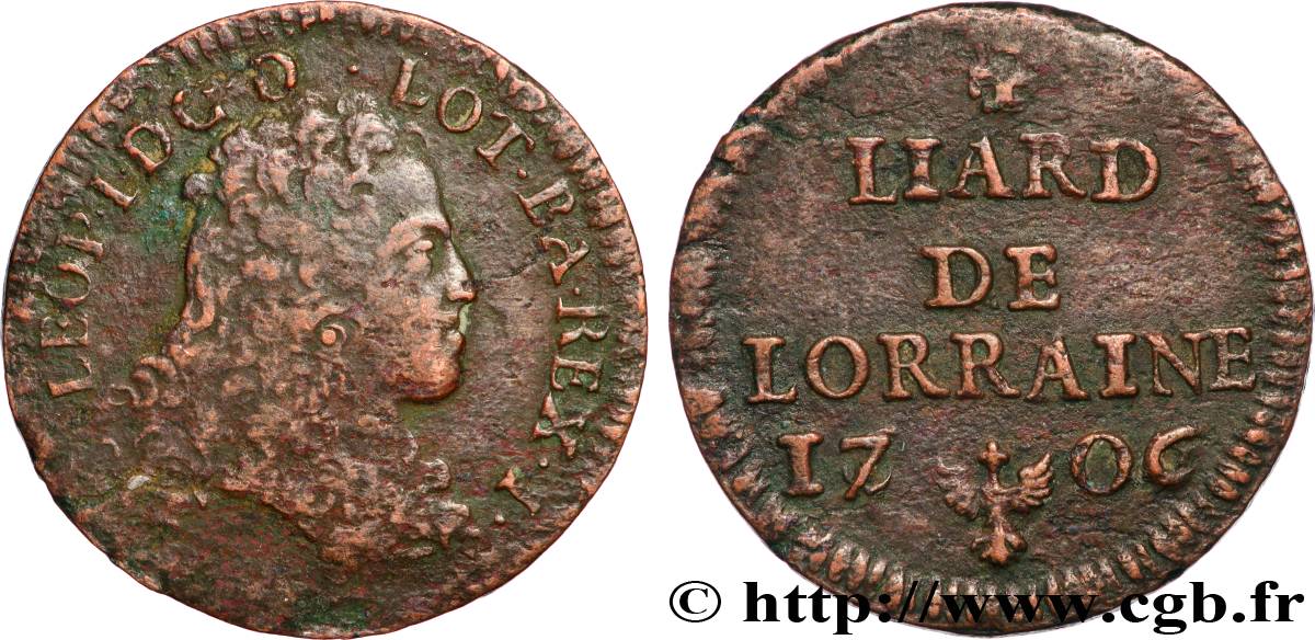 LORRAINE - DUCHÉ DE LORRAINE - LÉOPOLD Ier Liard TTB