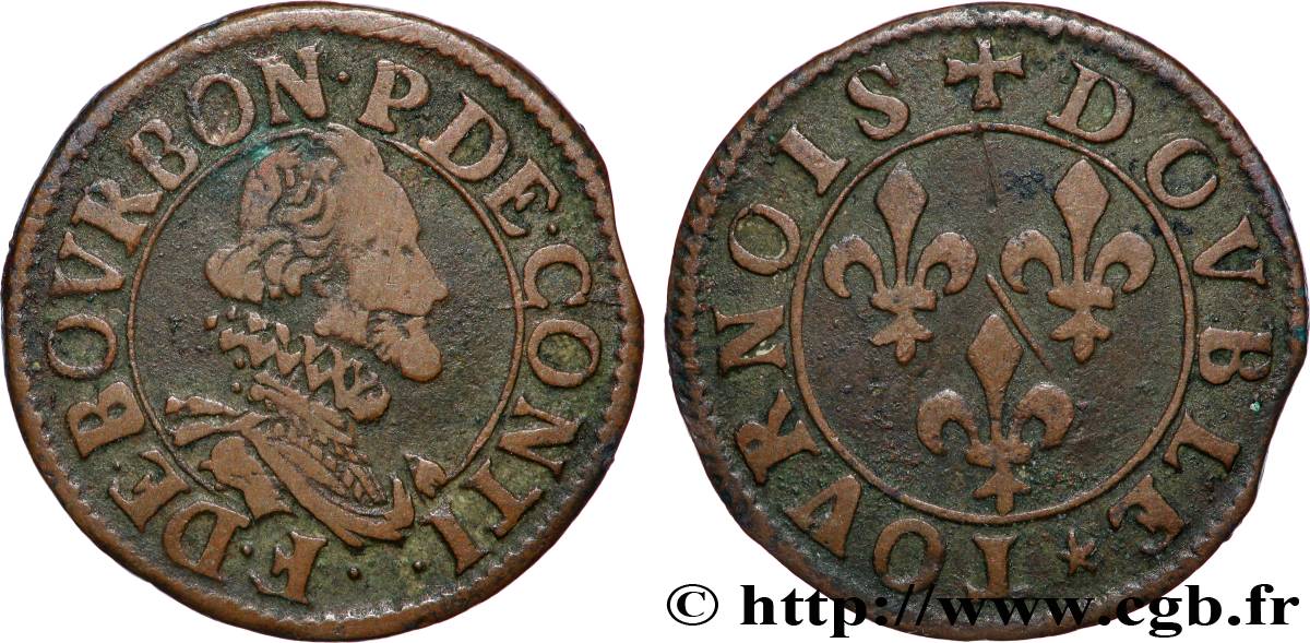 PRINCIPAUTY OF CHATEAU-REGNAULT - FRANCOIS OF BOURBON-CONTI Double tournois, type 16 VF