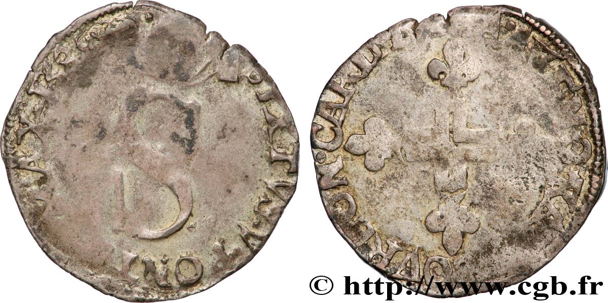 COMTAT-VENAISSIN - AVIGNON - SIXTE V (Félix Peretti de Grottammare) Double sol parisis ou six blancs TB