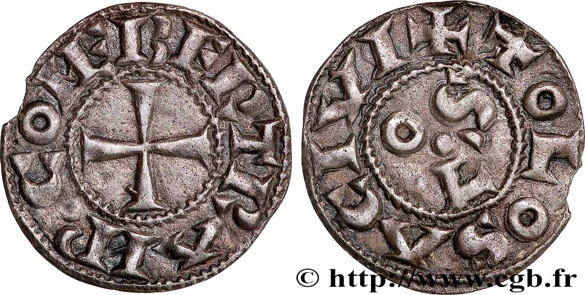 LANGUEDOC - COUNTY OF TOULOUSE - BERTRAND Denier AU/AU