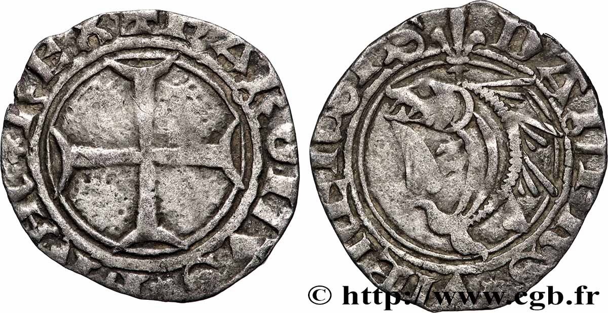 DAUPHINÉ - DAUPHINS OF VIENNOIS - CHARLES VII Petit blanc AU