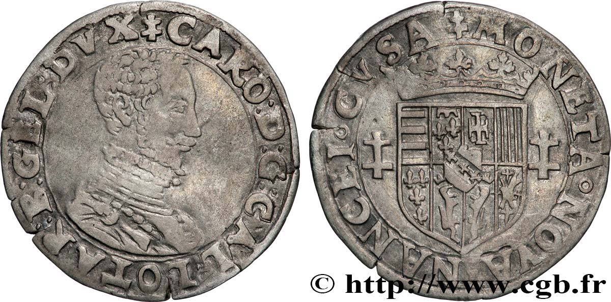 DUCHY OF LORRAINE - CHARLES III THE GREAT DUKE Quart de teston VF/XF