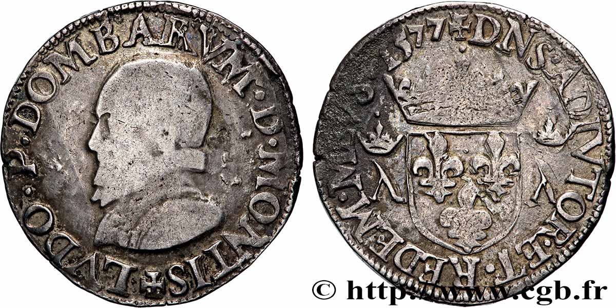 DOMBES - PRINCIPALITY OF DOMBES - LOUIS II DE MONTPENSIER Teston VF/VF