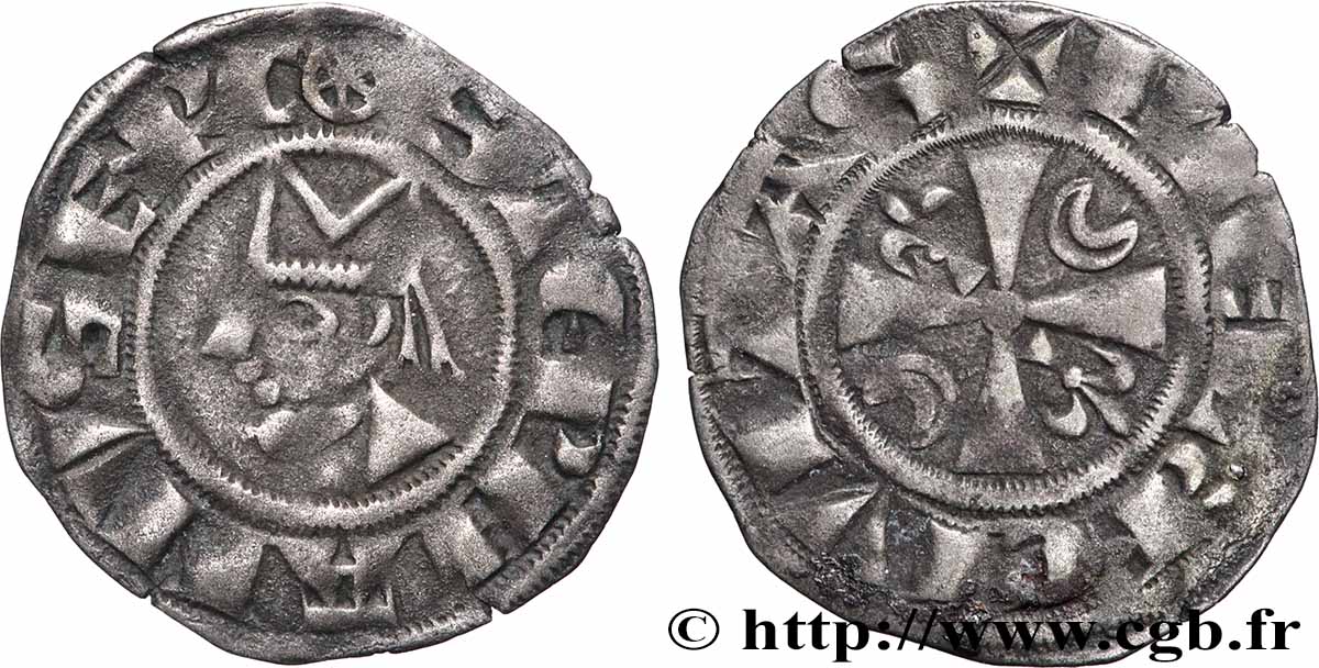 CHAMPAGNE - ARCHBISHOPRIC OF MEAUX - ÉTIENNE DE LA CHAPELLE Denier XF