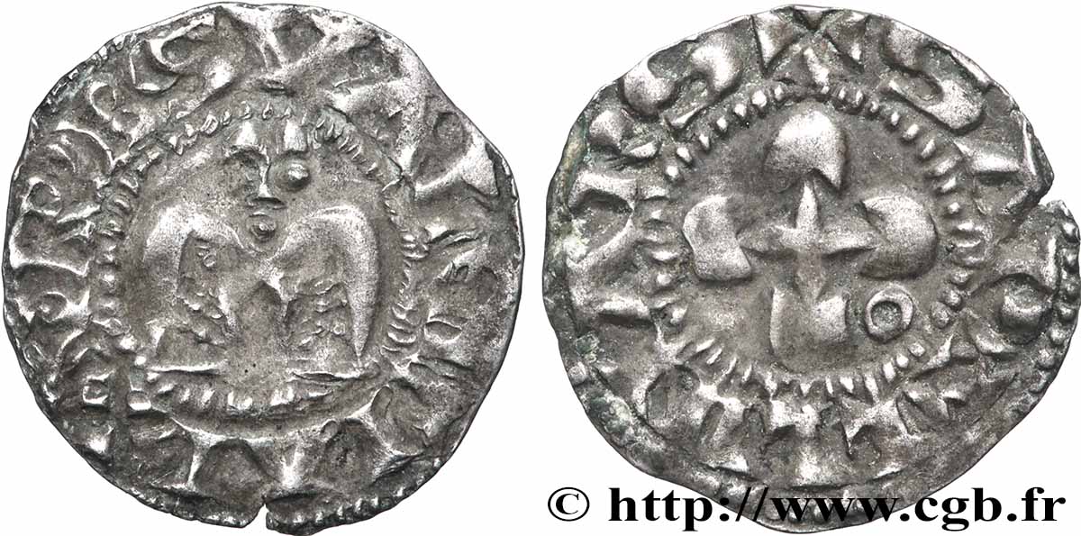 DAUPHINÉ - BISHOP OF VALENCE - ANONYMOUS COINAGE Denier XF
