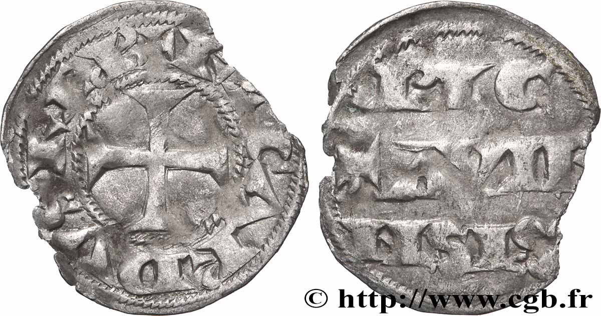 COUNTY OF POITOU - RICHARD CŒUR DE LION Denier XF/VF