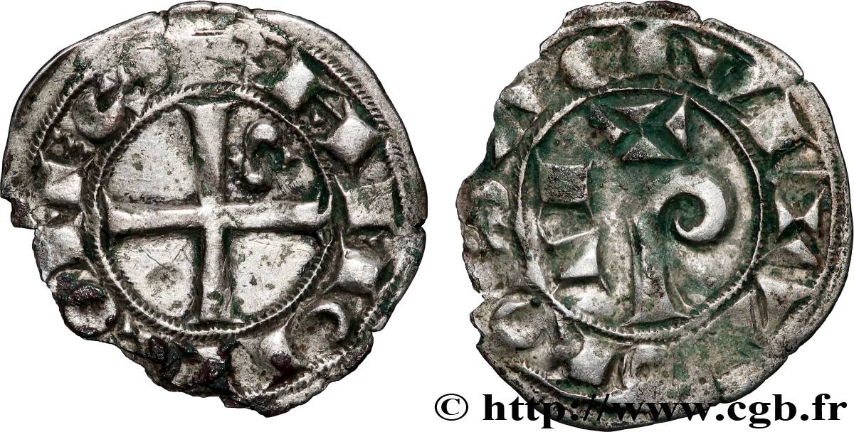 LANGUEDOC - COMTÉ DE TOULOUSE - RAYMOND V, RAYMOND VI OU RAYMOND VII Denier ou raimondin TB+/TTB