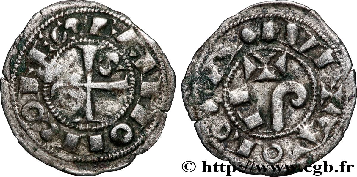 LANGUEDOC - COMTÉ DE TOULOUSE - RAYMOND V, RAYMOND VI ou RAYMOND VII Obole fSS/SS