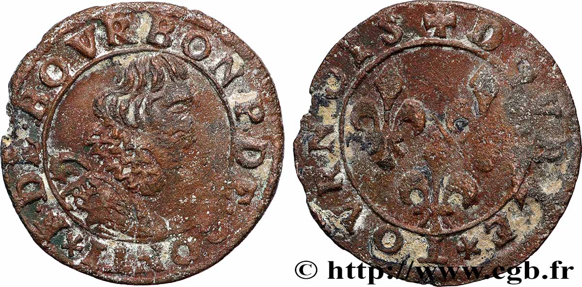 PRINCIPAUTÉ DE CHÂTEAU-REGNAULT - FRANÇOIS DE BOURBON-CONTI Double tournois, type 16 TB+