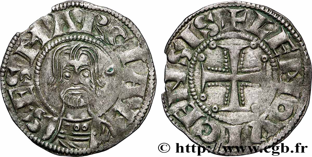 LIMOUSIN - ABBAYE DE SAINT-MARTIAL DE LIMOGES Denier ou barbarin TTB+/TTB