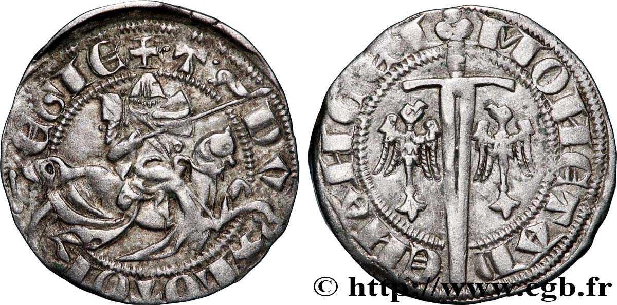 LORRAINE - DUCHÉ DE LORRAINE -THIBAUT II Quart de gros dit “spadin” TTB+