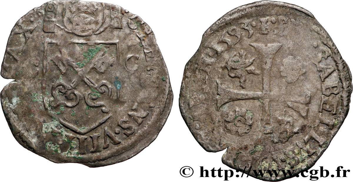 COMTAT-VENAISSIN - AVIGNON - CLÉMENT VIII (Hippolyte Aldobrandini) Douzain TB+