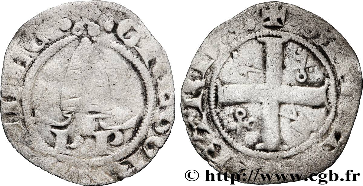 COMTAT-VENAISSIN - GRÉGOIRE XI (Pierre Roger de Beaufort) Gros ou carlin TB