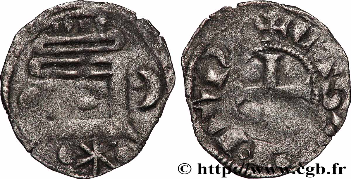 CHÂTEAUDUN - VISCOUNTCY OF CHÂTEAUDUN - THIBAUT VI Denier, type bléso-chartrain XF
