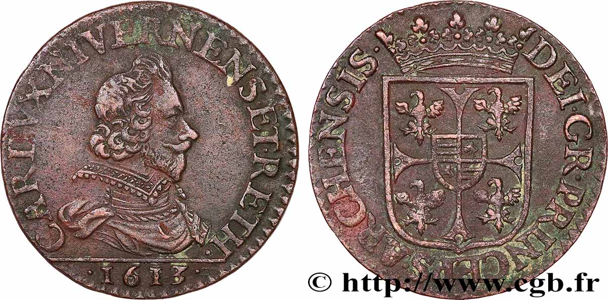 ARDENNES - PRINCIPAUTY OF ARCHES-CHARLEVILLE - CHARLES I OF GONZAGUE Liard, type 3 q.SPL
