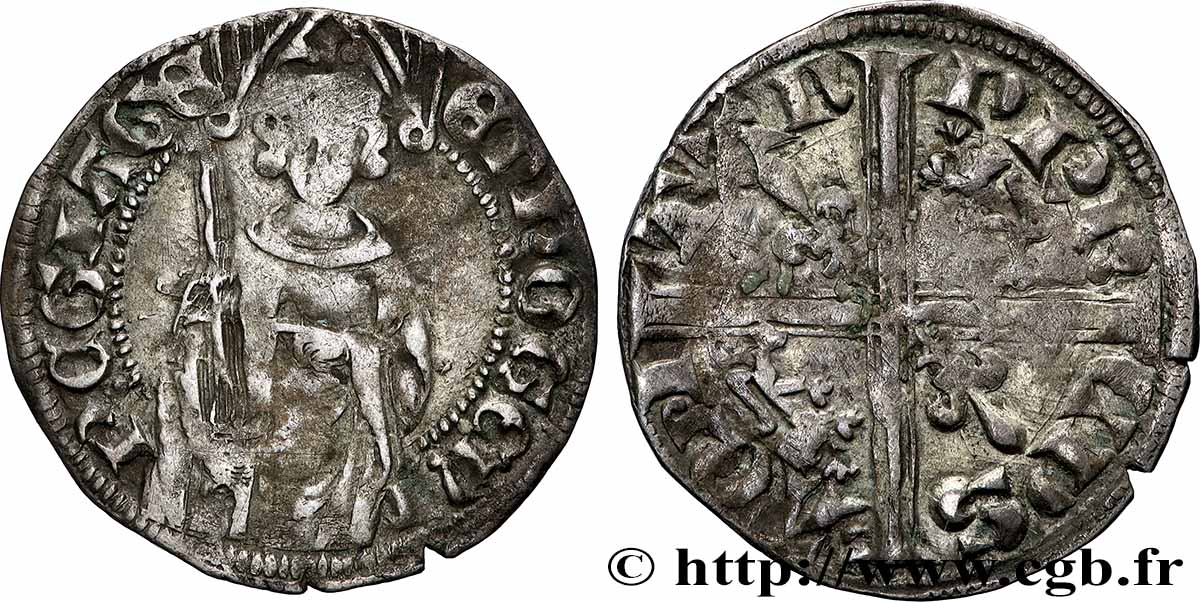 DUCHY OF AQUITANY - EDWARD THE BLACK PRINCE Hardi XF/VF