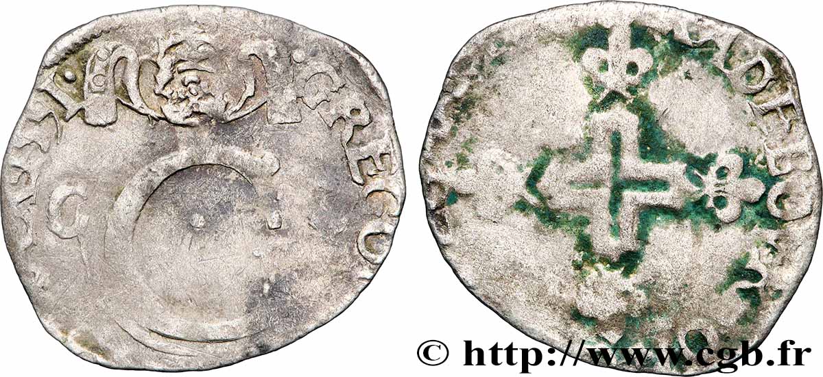 COMTAT-VENAISSIN - AVIGNON - GRÉGOIRE XIV (Niccolo Sfondrati) Double sol parisis ou six blancs TB