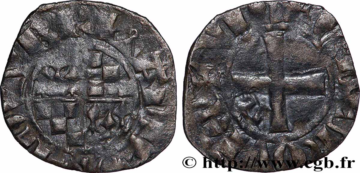 LIMOUSIN - VICOMTÉ DE LIMOGES - JEAN III DE BRETAGNE Denier XF/VF