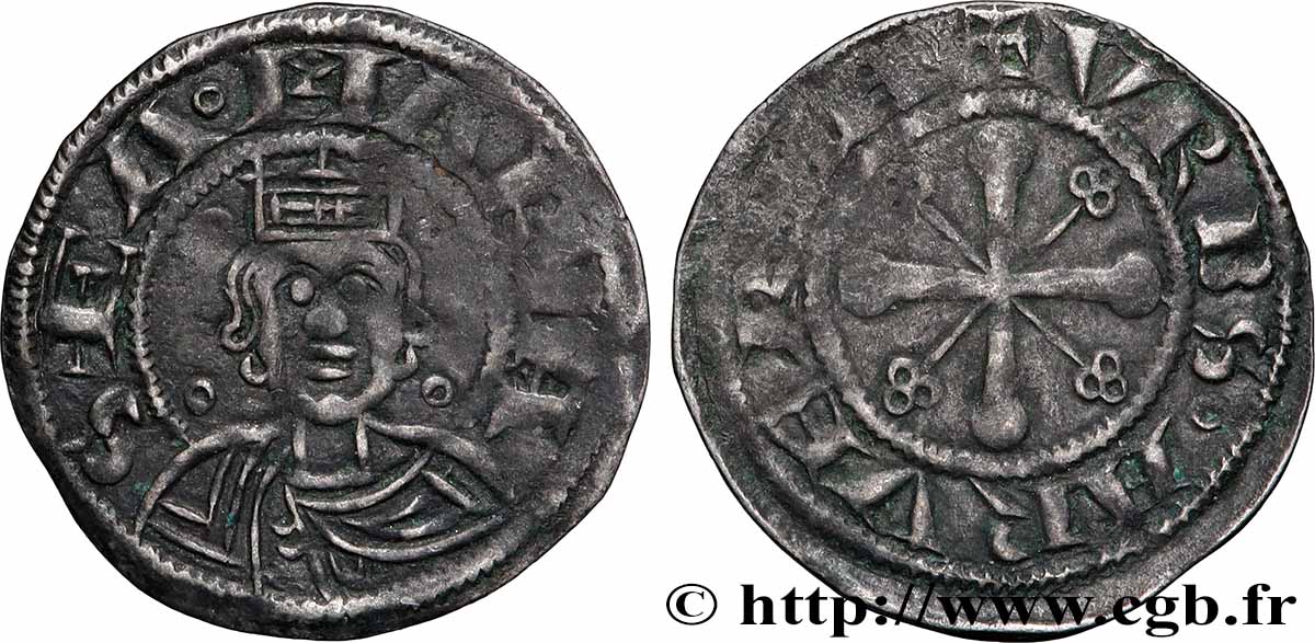 AUVERGNE - ÉVÊCHÉ DE CLERMONT - ANONYMES Denier SS/fSS