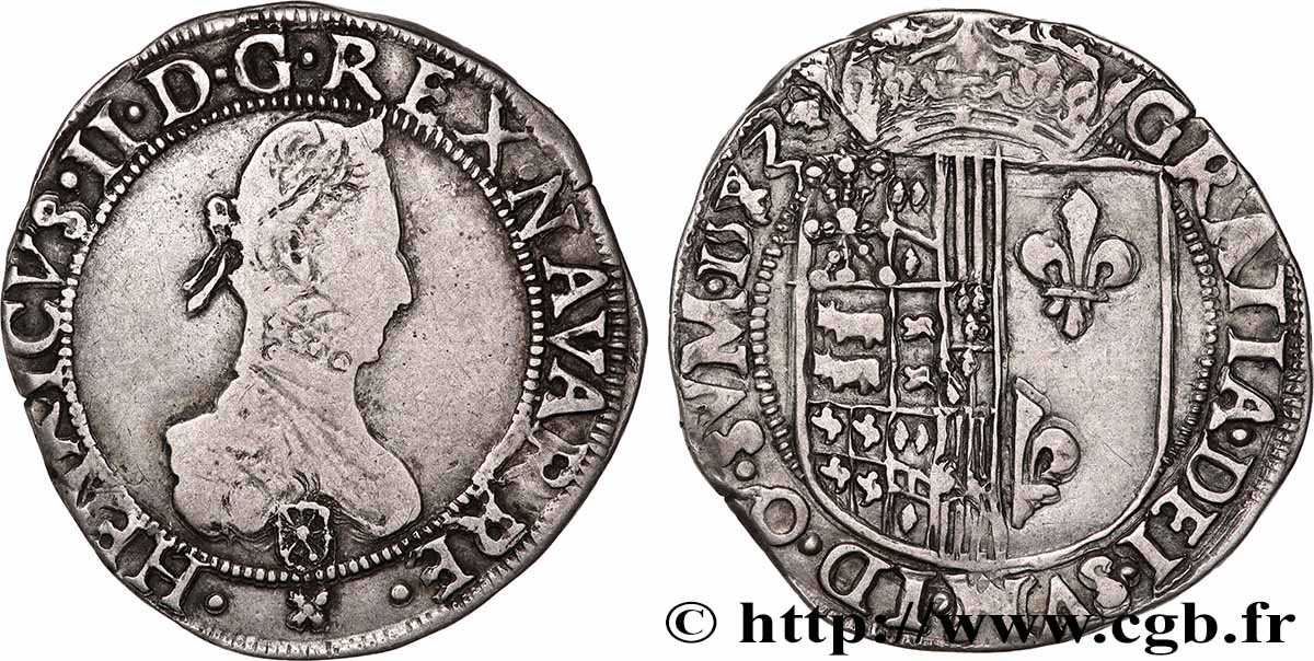 NAVARRE-BEARN - HENRY III Franc BB/q.SPL