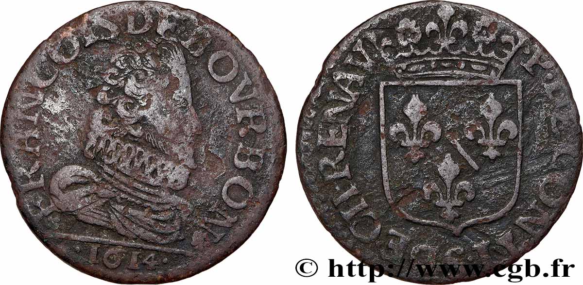 PRINCIPAUTY OF CHATEAU-REGNAULT - FRANCOIS OF BOURBON-CONTI Liard, troisième effigie, buste avec col fraisé S