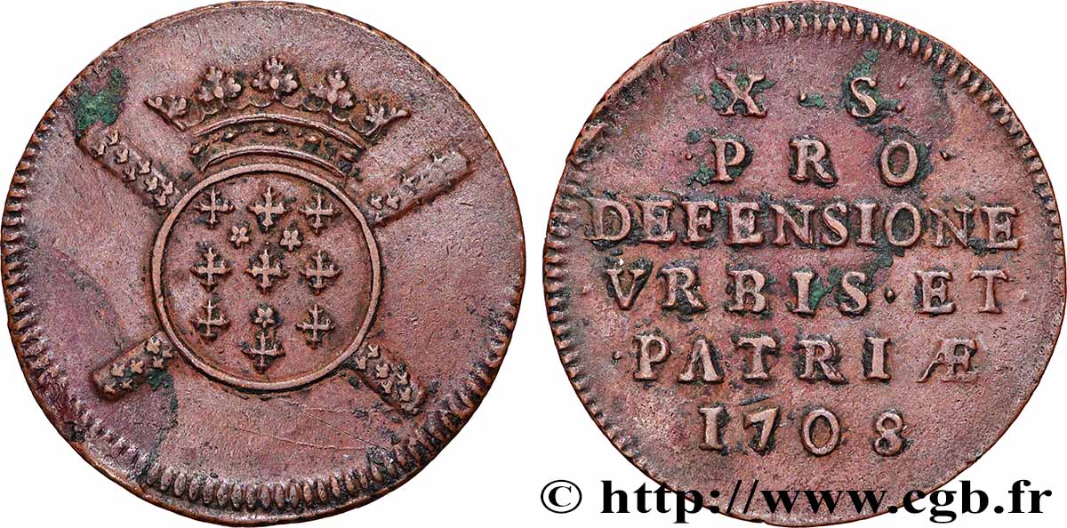FLANDRE - SIÈGE DE LILLE X sols, monnaie obsidionale TTB+