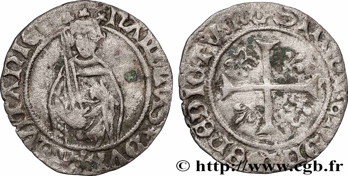 AQUITAINE - DUCHÉ D AQUITAINE - CHARLES DE FRANCE Double hardi TB+