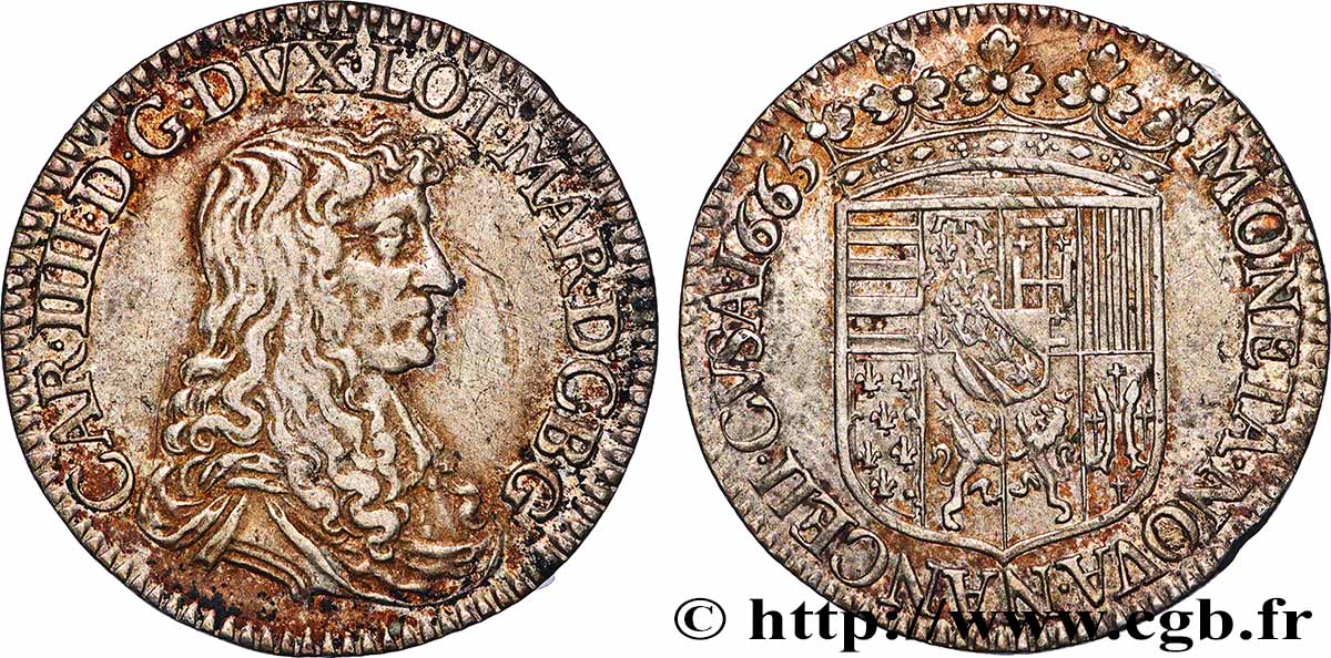 DUCHY OF LORRAINE - CHARLES IV Demi-teston XF
