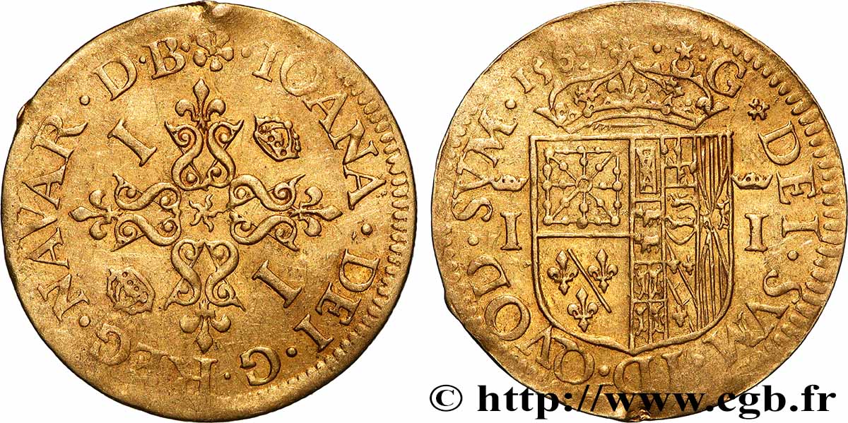 NAVARRE-BÉARN - JEANNE D ALBRET Écu d’or TTB+