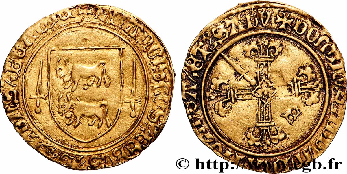 BÉARN - SEIGNEURIE DE BÉARN - FRANÇOIS PHÉBUS Écu d’or TTB+