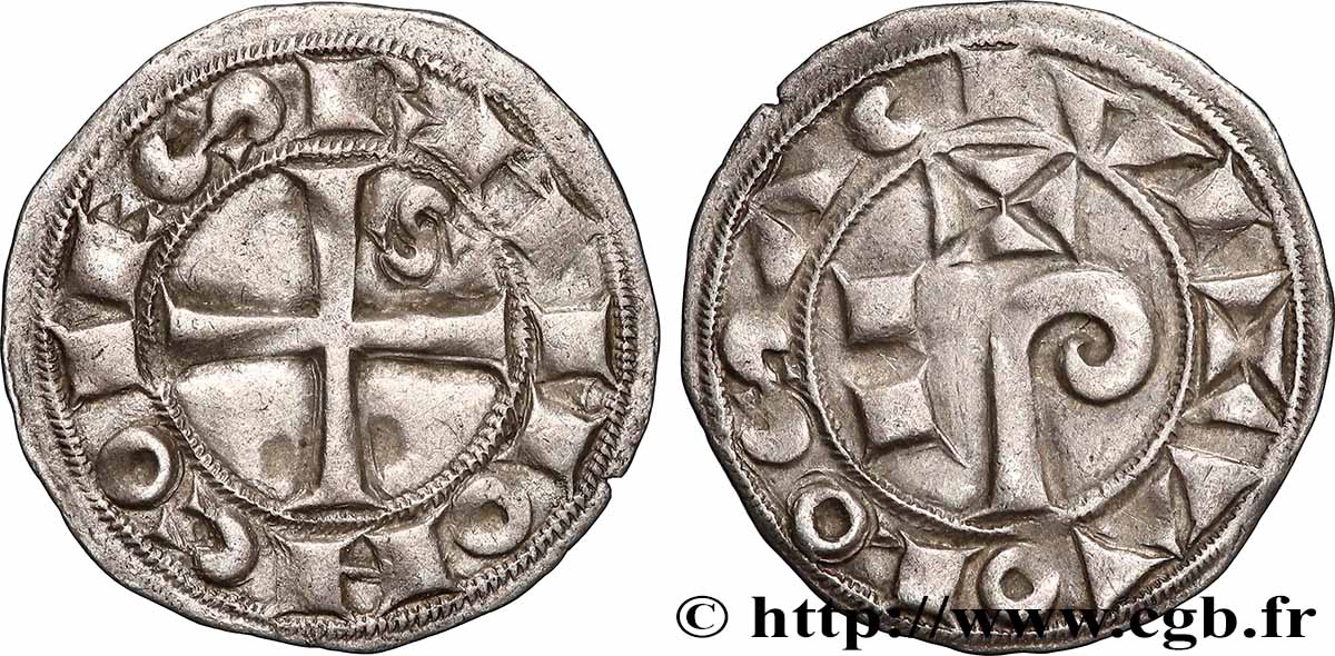 LANGUEDOC - COMTÉ DE TOULOUSE - RAYMOND V, RAYMOND VI OU RAYMOND VII Denier ou raimondin TTB+