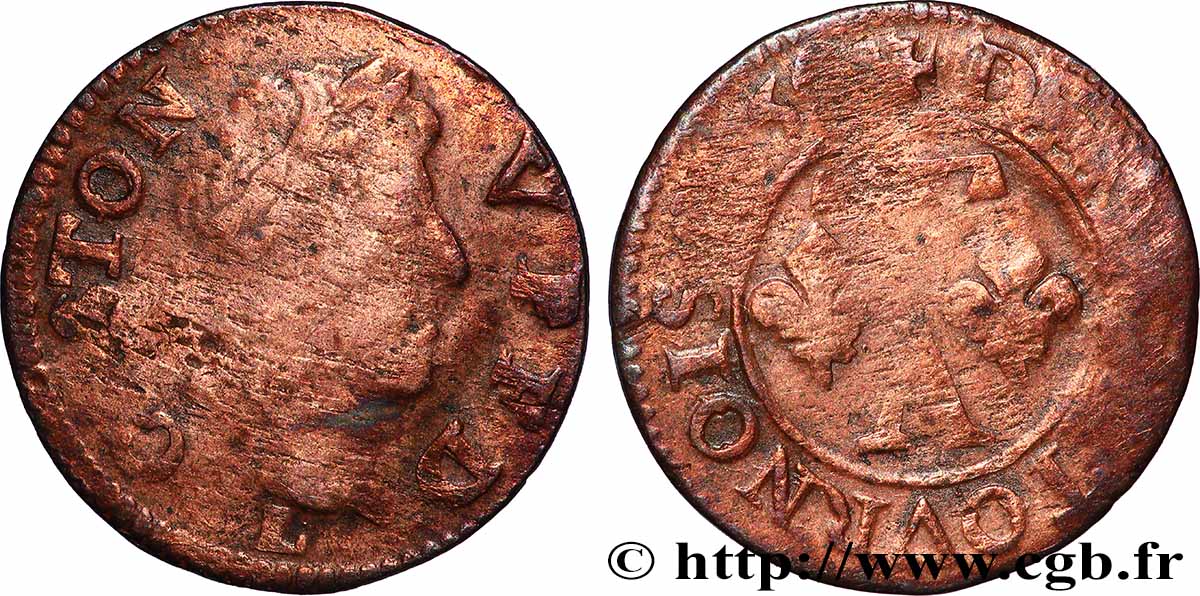 PRINCIPAUTY OF DOMBES - GASTON OF ORLEANS Denier tournois, type 13 RC