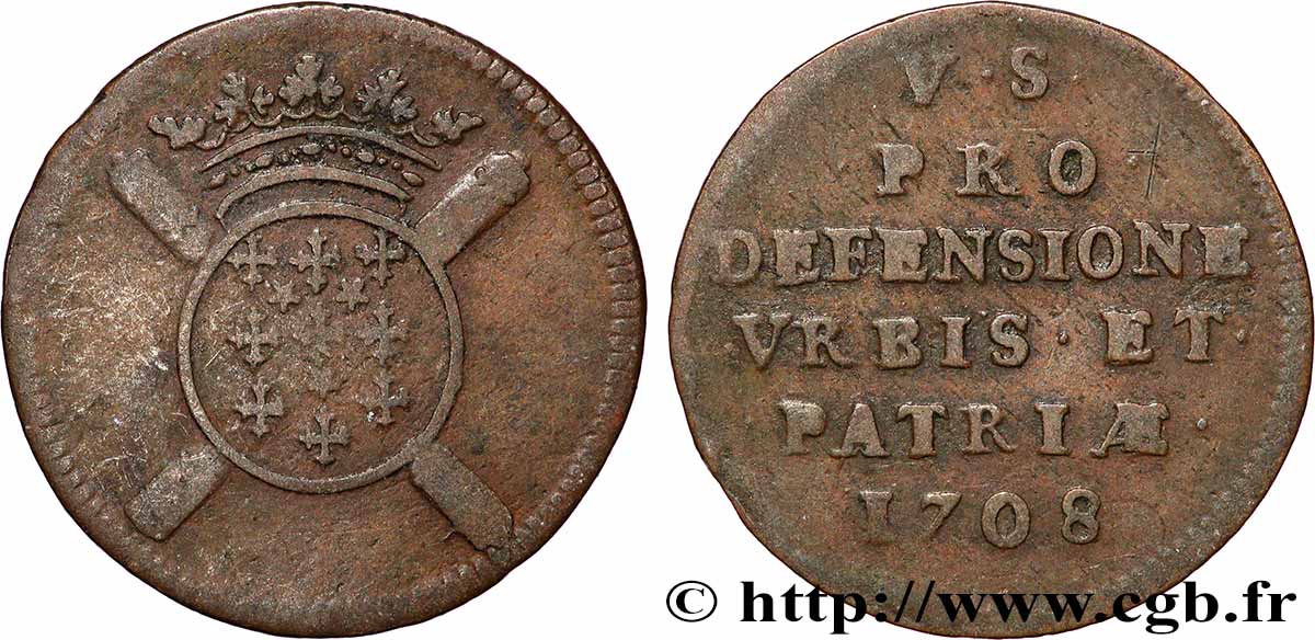 FLANDERS - SIEGE OF LILLE Cinq sols, monnaie obsidionale VF
