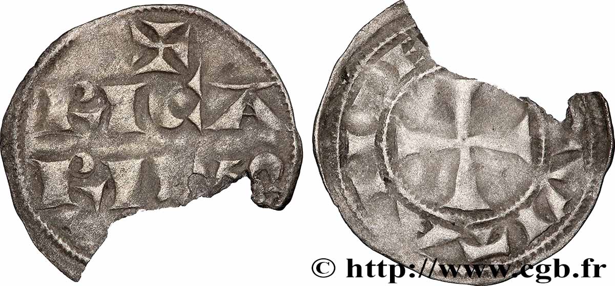 AQUITAINE - DUCHY OF AQUITAINE - RICHARD LIONHEART Denier, 1er type VF