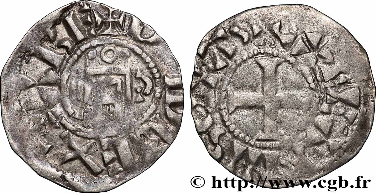 ORLÉANAIS - BISHOPRIC OF ORLÉANS AND IN THE NAME OF HUGH OF FRANCE Denier VF