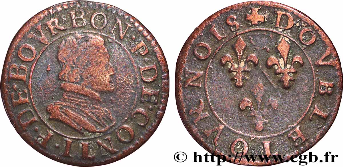 PRINCIPAUTÉ DE CHÂTEAU-REGNAULT - FRANÇOIS DE BOURBON-CONTI Double tournois, type 18 TB+/TTB