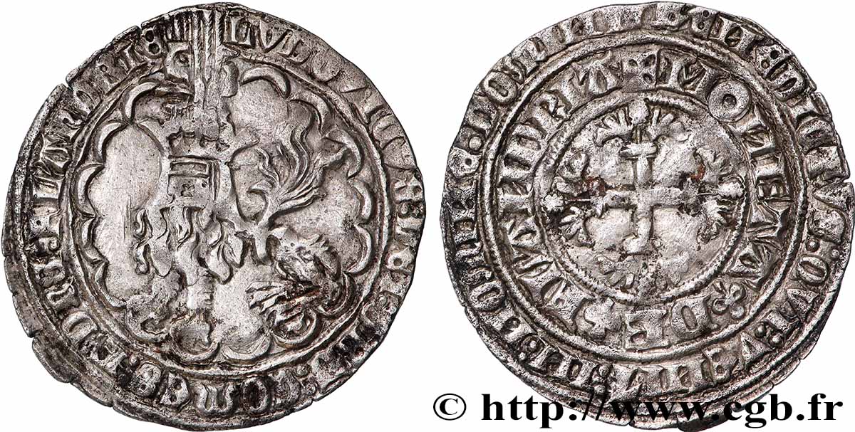 FLANDRE - COMTÉ DE FLANDRE - LOUIS II DE MALE Double gros ou botdraeger TTB+